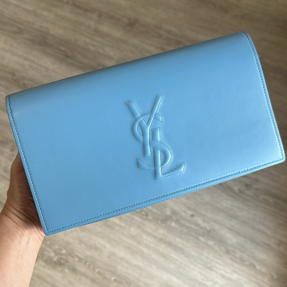YSL Belle de Jour calf leather clutch